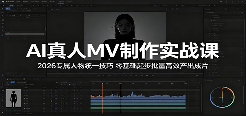 AI真人MV制作实战课：2026专属人物统一技巧，零基础起步批量高效产出成片-资源教程须哥