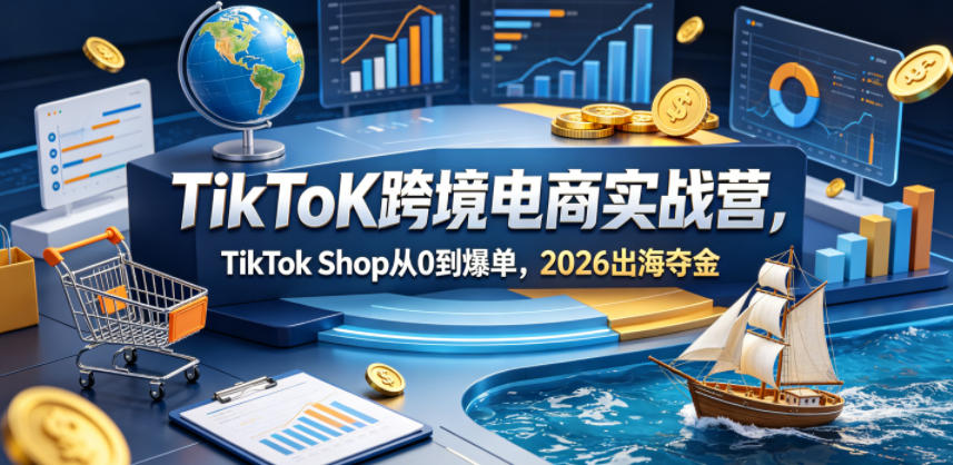 TikToK跨境电商实战营，TikTok Shop从0到爆单，2026出海夺金-资源教程须哥