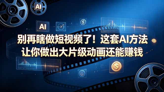 别再瞎做短视频了!这套 AI 方法让你做出大片级动画还能赚钱【原创双语字幕】-资源教程须哥