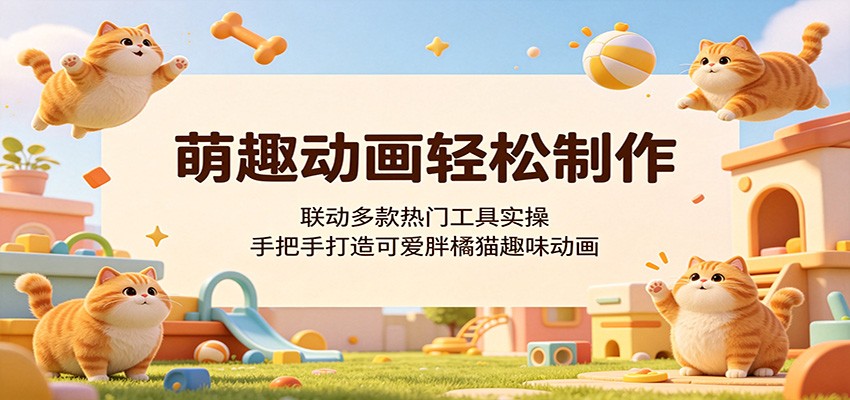 萌趣动画轻松制作,联动多款热门工具实操,手把手打造可爱胖橘猫趣味动画-资源教程须哥
