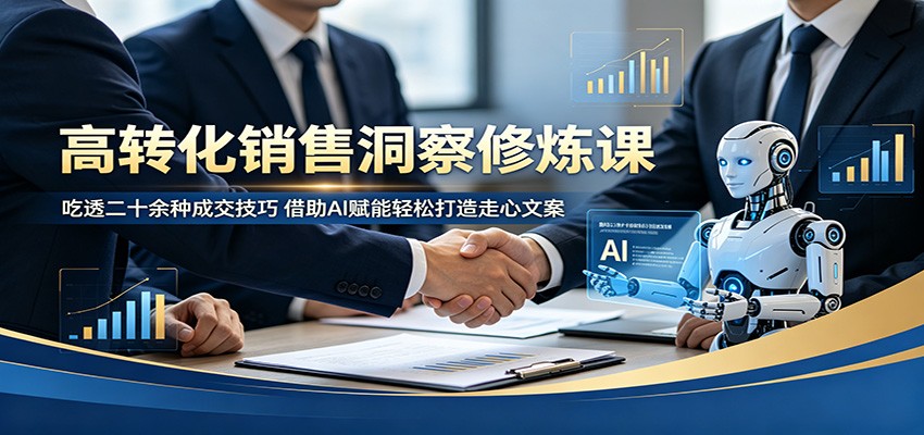高转化销售洞察修炼课:吃透二十余种成交技巧,借助AI赋能轻松打造走心文案-资源教程须哥