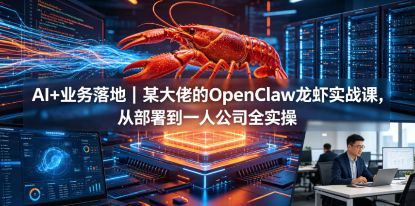 AI+业务落地｜某大佬的OpenClaw小龙虾实战课，从部署到一人公司全实操-资源教程须哥