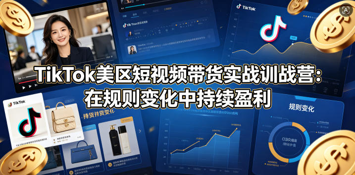 TikTok美区短视频带货实战训战营：在规则变化中持续盈利-资源教程须哥