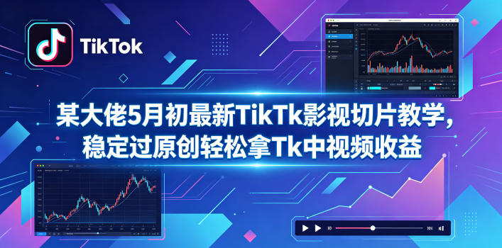 某大佬5月初最新TikTk影视切片教学,稳定过原创轻松拿Tk中视频收益-资源教程须哥