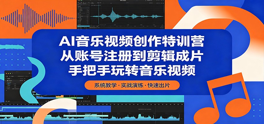 AI音乐视频创作特训营：从账号注册到剪辑成片，手把手玩转音乐视频-资源教程须哥