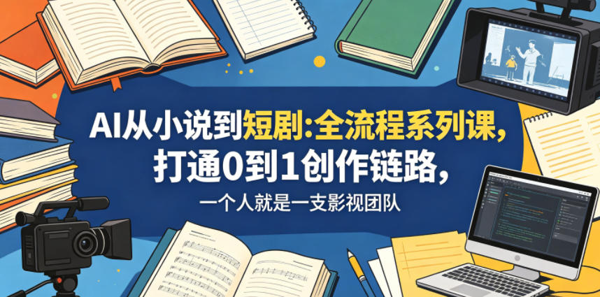 AI从小说到短剧全流程系列课,打通0到1创作链路,一个人就是一支影视团队-资源教程须哥