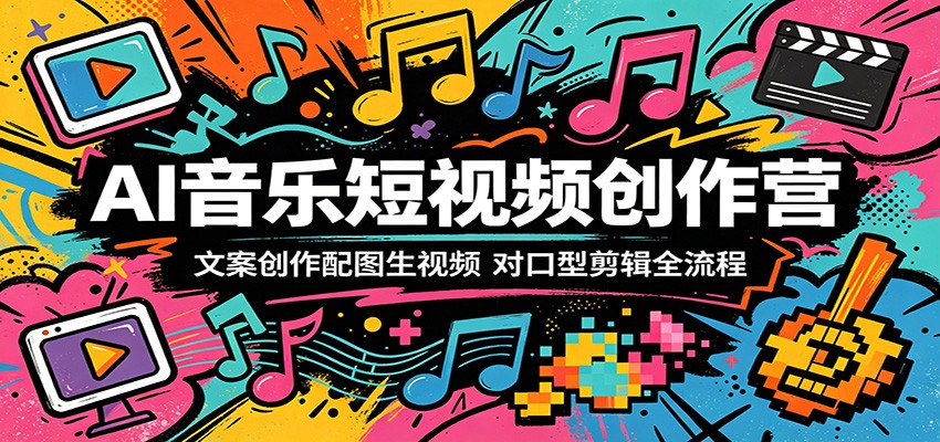 AI音乐短视频创作营：文案创作配图生视频，对口型剪辑全流程-资源教程须哥
