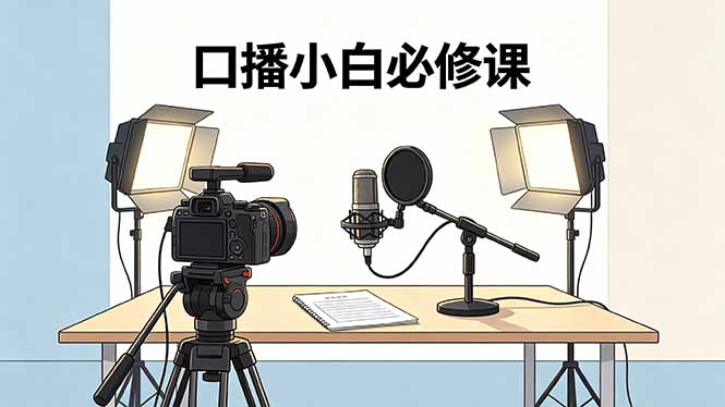 口播小白必修课：录像收音灯光设备+脚本撰写，搭专业级录制场景-资源教程须哥