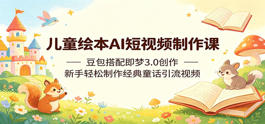儿童绘本AI短视频制作课：豆包搭配即梦3.0创作，新手轻松制作经典童话引流视频-资源教程须哥
