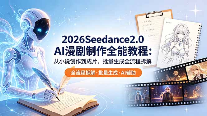 2026Seedance2.0 AI制作全能教程：从小说创作到成片，批量生成全流程拆解-资源教程须哥