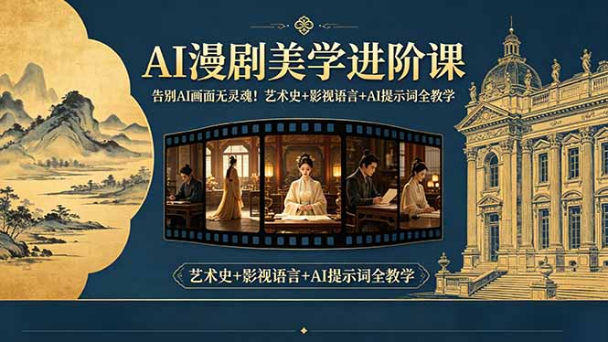 告别AI画面无灵魂！AI漫剧美学进阶课，艺术史+影视语言+AI提示词全教学-资源教程须哥