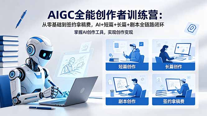 AIGC全能创作者训练营：从零基础到签约拿稿费，AI+短篇+长篇+剧本全链路闭环-资源教程须哥