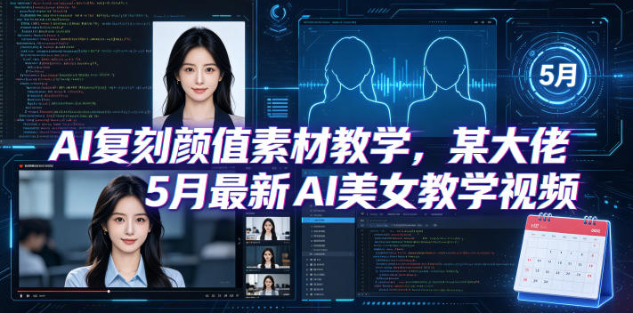 AI复刻颜值素材教学，某大佬5月最新AI美女教学视频，内含4月好物复刻教学-资源教程须哥