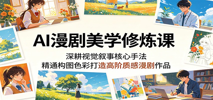 AI漫剧美学修炼课：深耕视觉叙事核心手法，精通构图色彩打造高阶质感漫剧作品-资源教程须哥