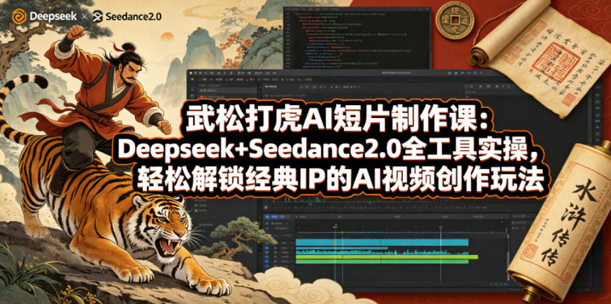 武松打虎AI短片制作课：Deepseek+Seedance2.0全工具实操，轻松解锁经典IP的AI视频创作玩法-资源教程须哥