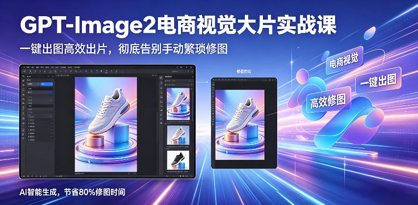 GPT-Image2电商视觉大片实战课，一键出图高效出片，彻底告别手动繁琐修图-资源教程须哥