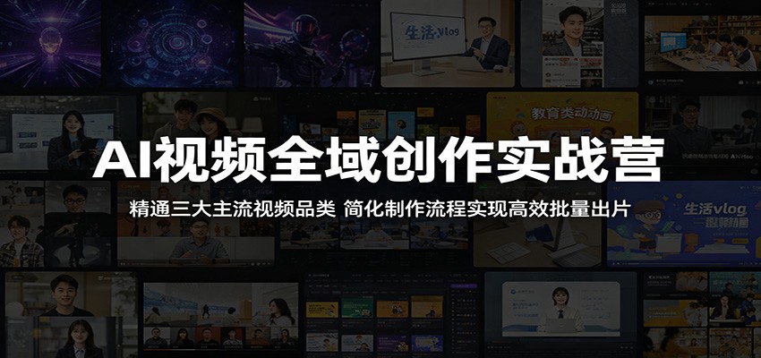 AI视频全域创作实战营:精通三大主流视频品类,简化制作流程实现高效批量出片-资源教程须哥